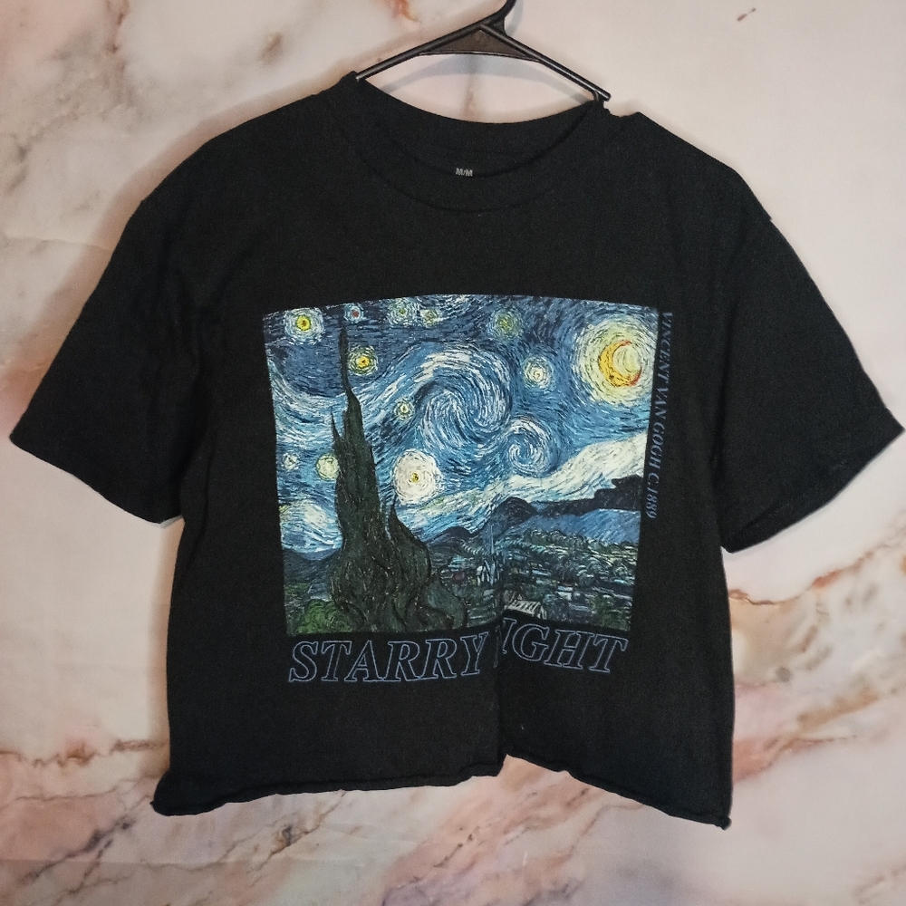 Van Gogh Starry Night Crop Tee